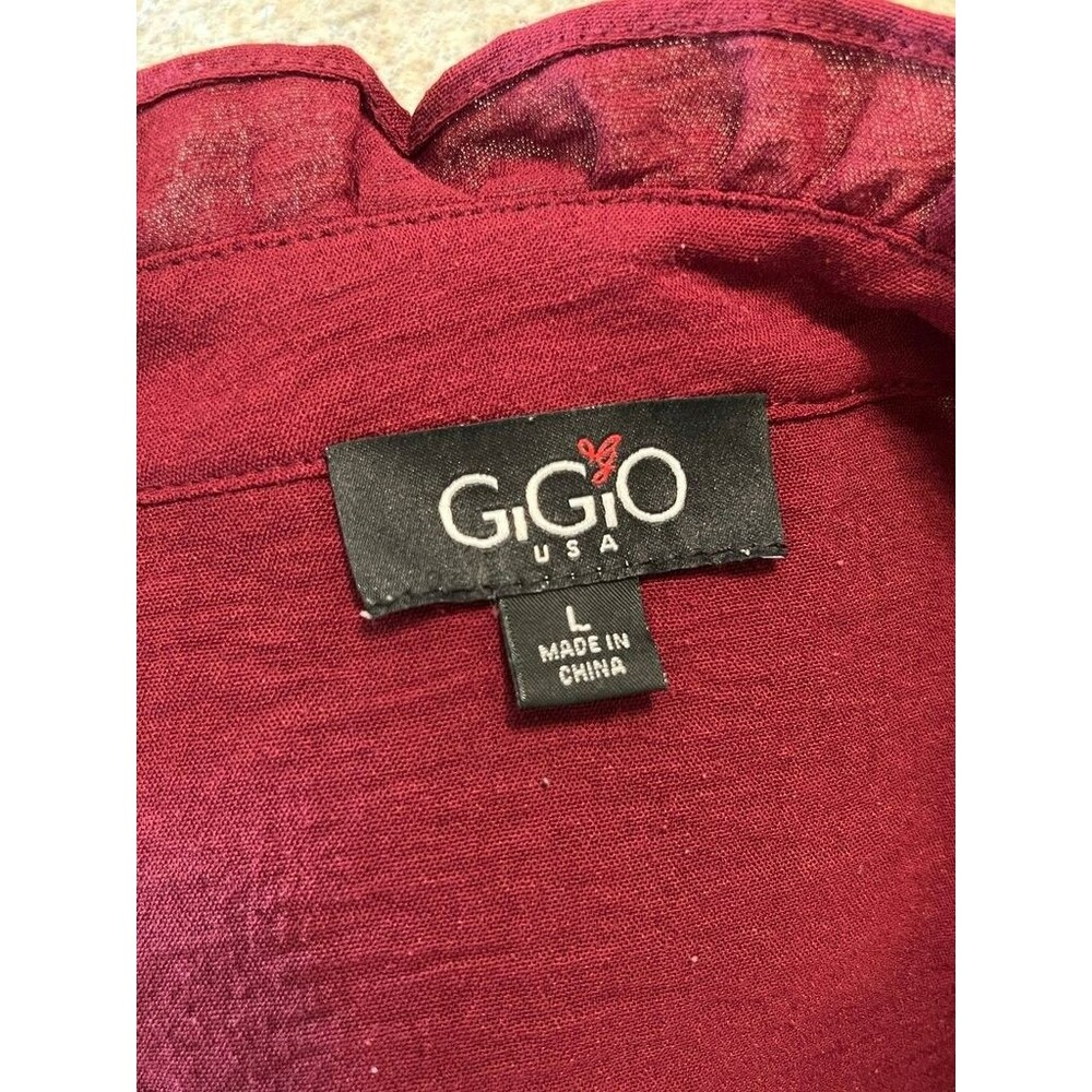 GiGiO USA Women's Ruffled Red Blouse - Size L - Picture 3 of 3